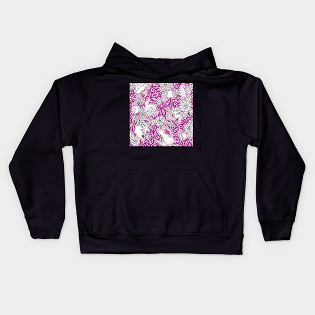 Tea Time Pink Kids Hoodie by HLeslie Design